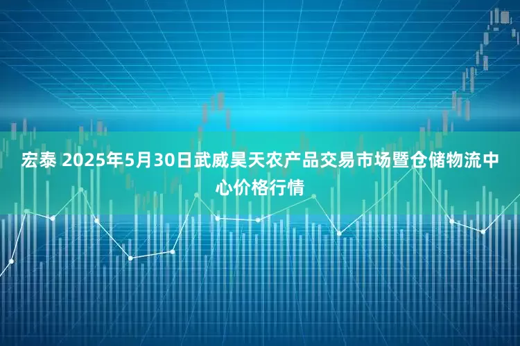 宏泰 2025年5月30日武威昊天农产品交易市场暨仓储物流中心价格行情